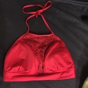 Red swimsuit top